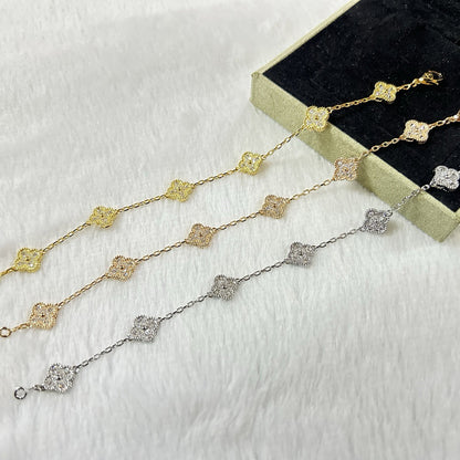 [⭐moonlume]CLOVER 6 MOTIF DIAMOND BRACELET