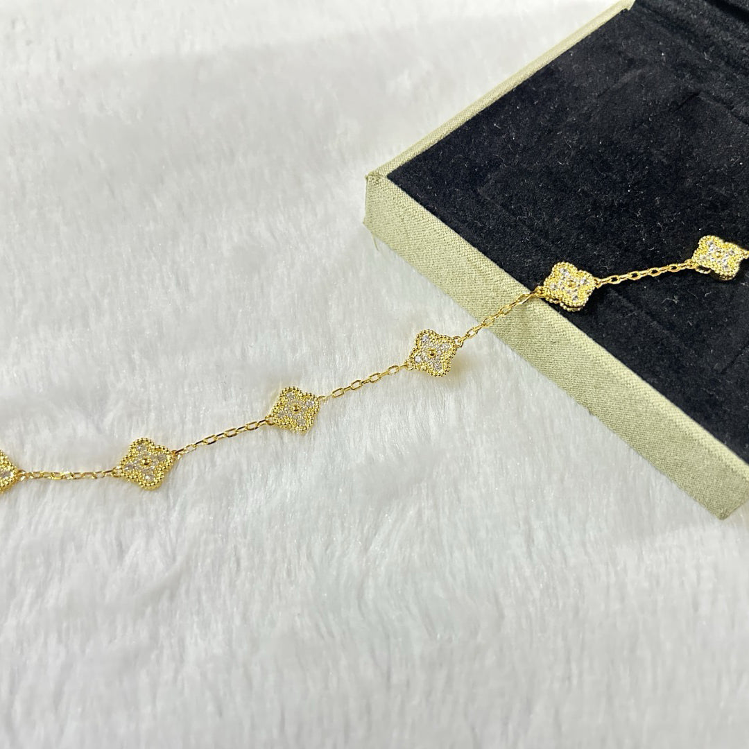 [⭐moonlume]CLOVER 6 MOTIF DIAMOND BRACELET
