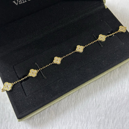 [⭐moonlume]CLOVER 6 MOTIF DIAMOND BRACELET