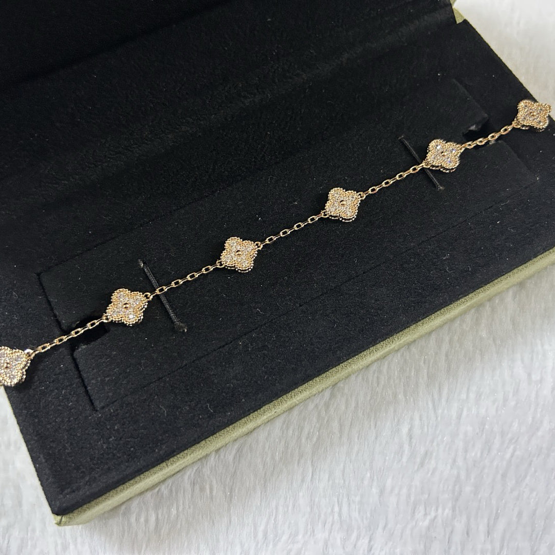 [⭐moonlume]CLOVER 6 MOTIF DIAMOND BRACELET
