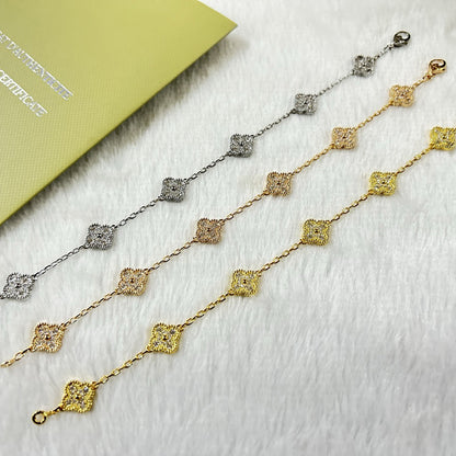 [⭐moonlume]CLOVER 6 MOTIF DIAMOND BRACELET