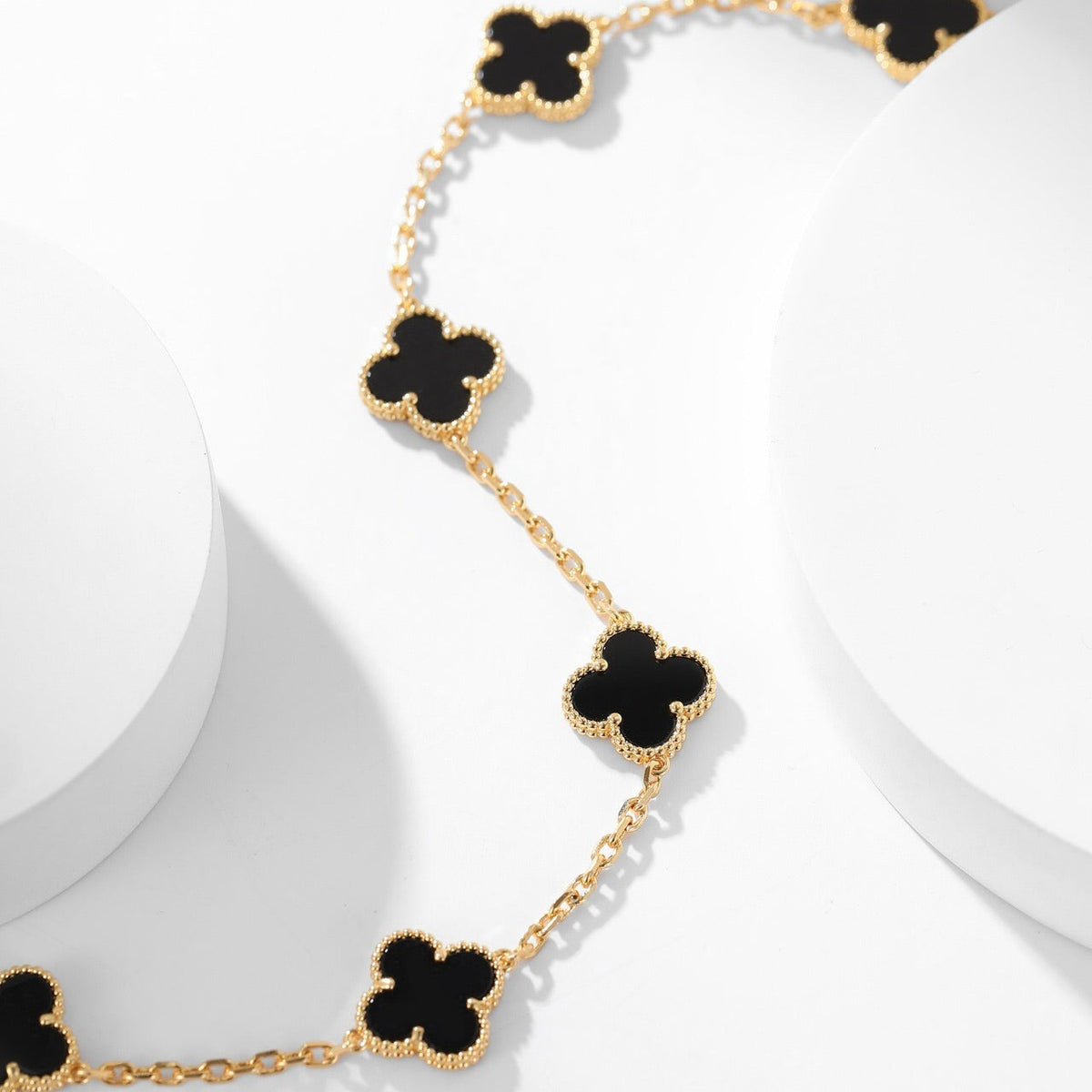 [⭐moonlume]CLOVER 10 MOTIFS ONYX NECKLACE