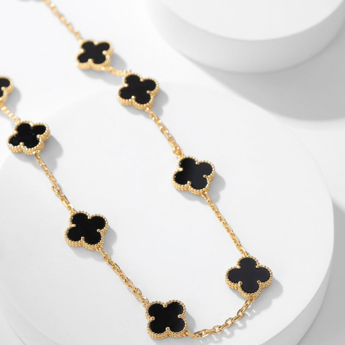 [⭐moonlume]CLOVER 10 MOTIFS ONYX NECKLACE