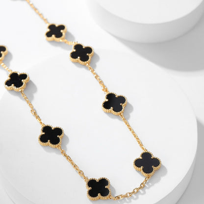 [⭐moonlume]CLOVER 10 MOTIFS ONYX NECKLACE