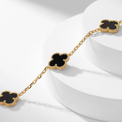 [⭐moonlume]CLOVER 10 MOTIFS ONYX NECKLACE