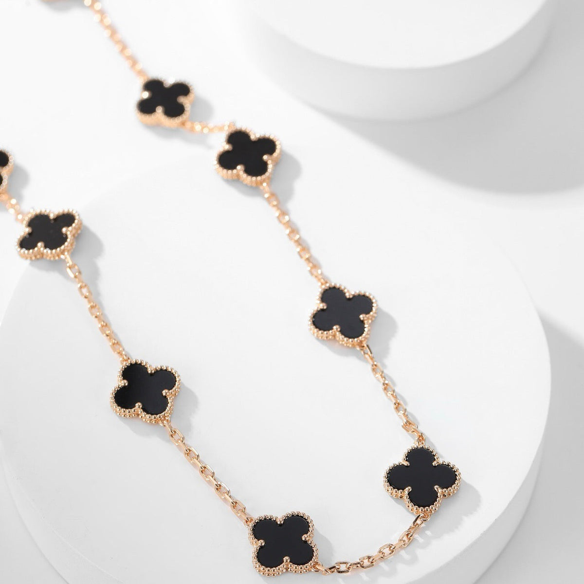 [⭐moonlume]CLOVER 10 MOTIFS ONYX NECKLACE