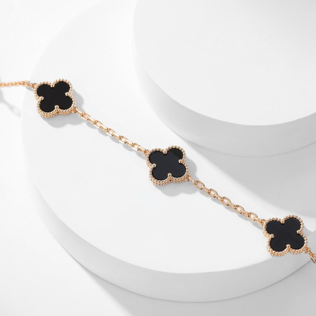 [⭐moonlume]CLOVER 10 MOTIFS ONYX NECKLACE