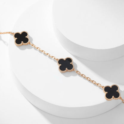 [⭐moonlume]CLOVER 10 MOTIFS ONYX NECKLACE