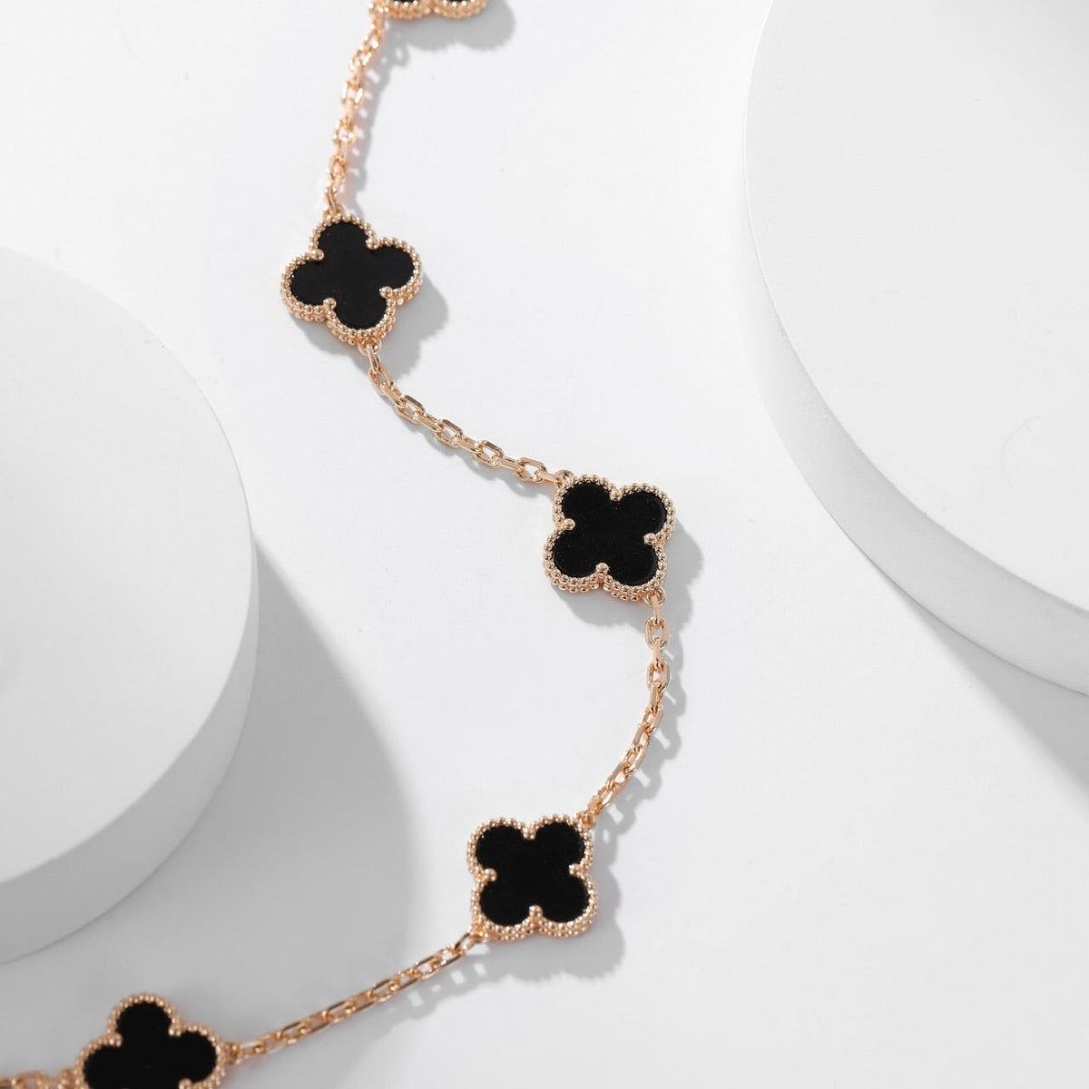 [⭐moonlume]CLOVER 10 MOTIFS ONYX NECKLACE
