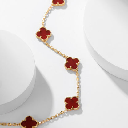[⭐moonlume]CLOVER 10 MOTIFS CARNELIAN NECKLACE