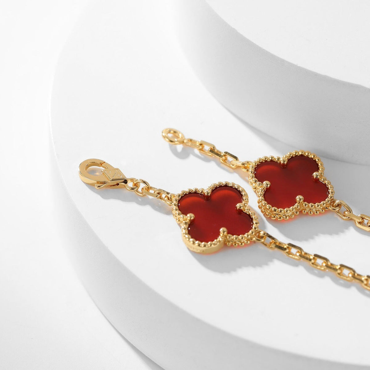 [⭐moonlume]CLOVER 10 MOTIFS CARNELIAN NECKLACE
