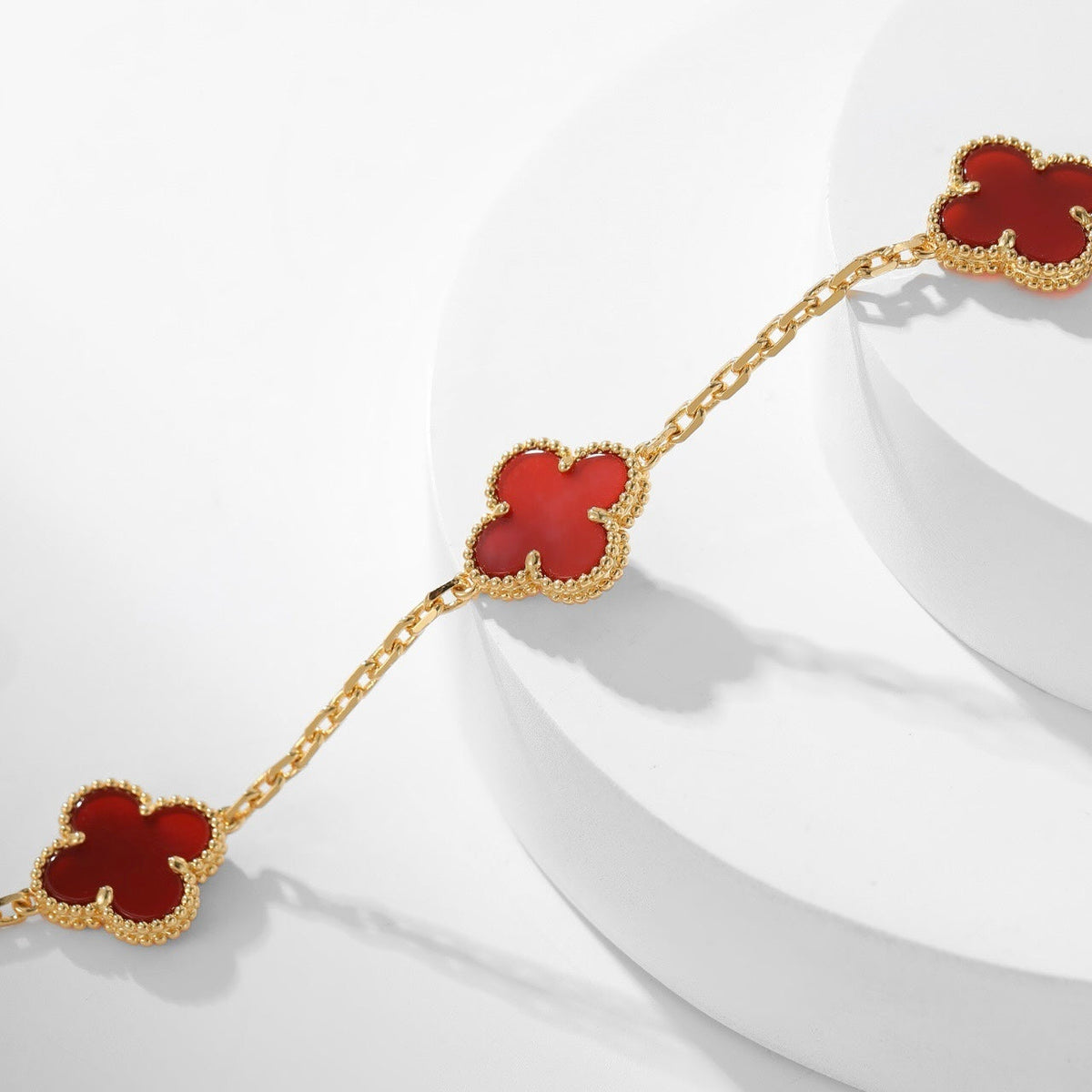 [⭐moonlume]CLOVER 10 MOTIFS CARNELIAN NECKLACE