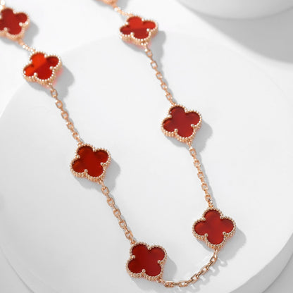 [⭐moonlume]CLOVER 10 MOTIFS CARNELIAN NECKLACE