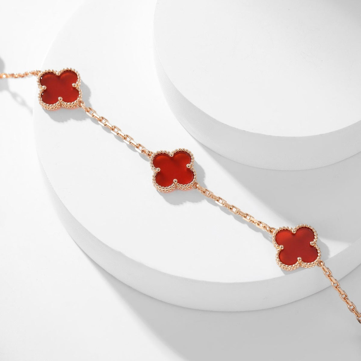 [⭐moonlume]CLOVER 10 MOTIFS CARNELIAN NECKLACE