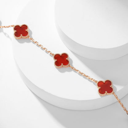 [⭐moonlume]CLOVER 10 MOTIFS CARNELIAN NECKLACE