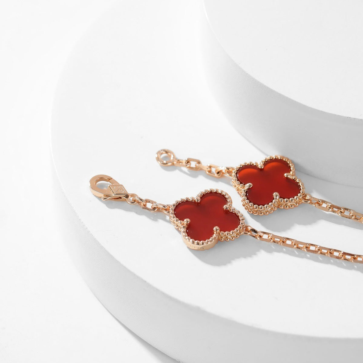 [⭐moonlume]CLOVER 10 MOTIFS CARNELIAN NECKLACE