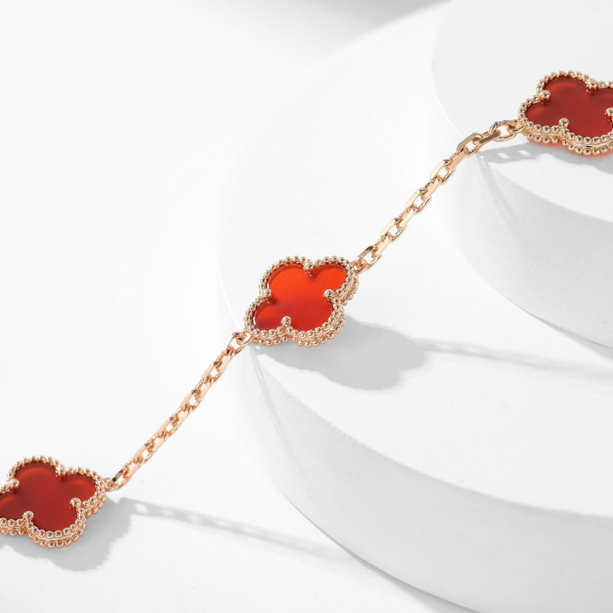 [⭐moonlume]CLOVER 10 MOTIFS CARNELIAN NECKLACE