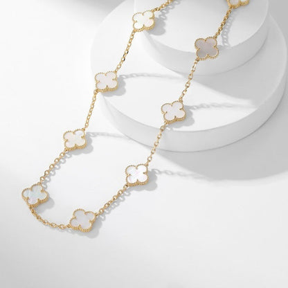 [⭐moonlume]CLOVER 10 MOTIFS WHITE MOTHER OF PEARL NECKLACE
