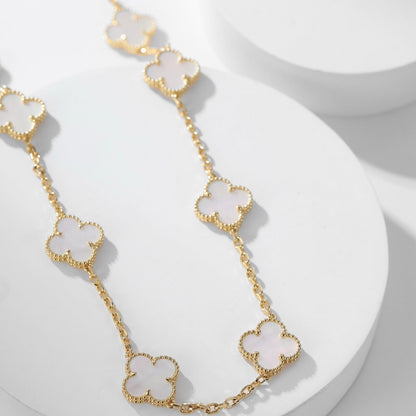 [⭐moonlume]CLOVER 10 MOTIFS WHITE MOTHER OF PEARL NECKLACE