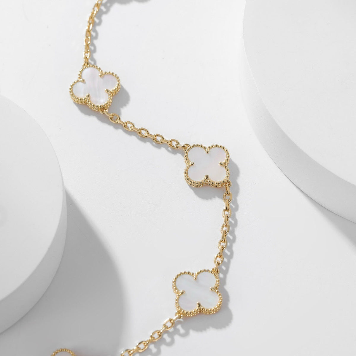 [⭐moonlume]CLOVER 10 MOTIFS WHITE MOTHER OF PEARL NECKLACE