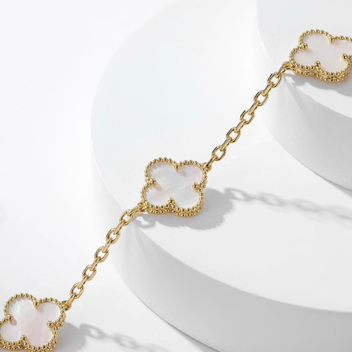 [⭐moonlume]CLOVER 10 MOTIFS WHITE MOTHER OF PEARL NECKLACE