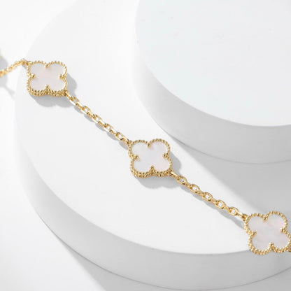 [⭐moonlume]CLOVER 10 MOTIFS WHITE MOTHER OF PEARL NECKLACE