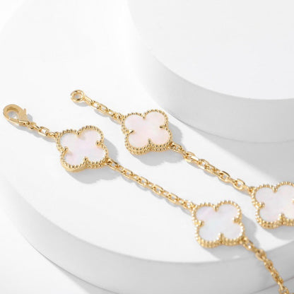 [⭐moonlume]CLOVER 10 MOTIFS WHITE MOTHER OF PEARL NECKLACE