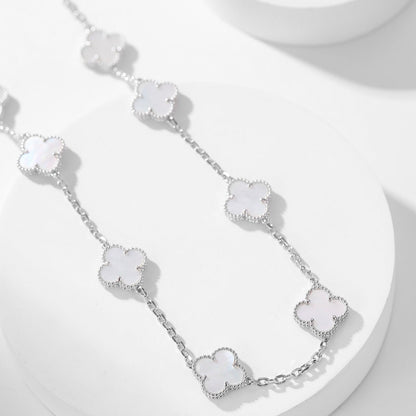 [⭐moonlume]CLOVER 10 MOTIFS WHITE MOTHER OF PEARL NECKLACE