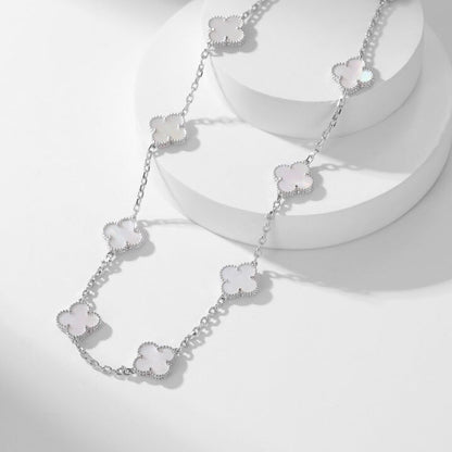 [⭐moonlume]CLOVER 10 MOTIFS WHITE MOTHER OF PEARL NECKLACE