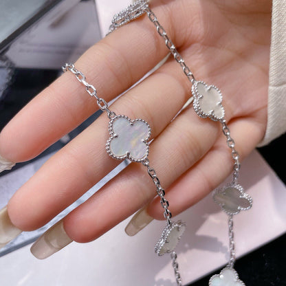 [⭐moonlume]CLOVER 10 MOTIFS WHITE MOTHER OF PEARL NECKLACE