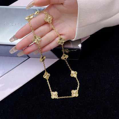[⭐moonlume]CLOVER 10 MOTIFS LASER NECKLACE