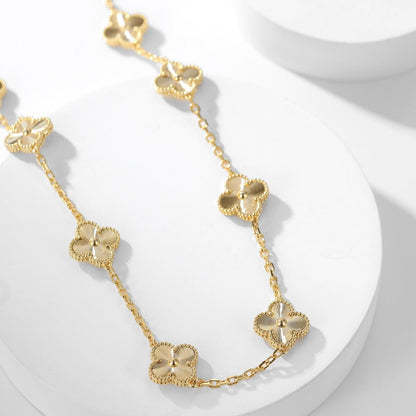 [⭐moonlume]CLOVER 10 MOTIFS LASER NECKLACE