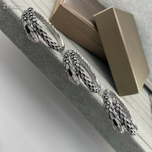 [⭐moonlume]NEW OBSIDIAN & DIAMOND SERPENT BRACELET