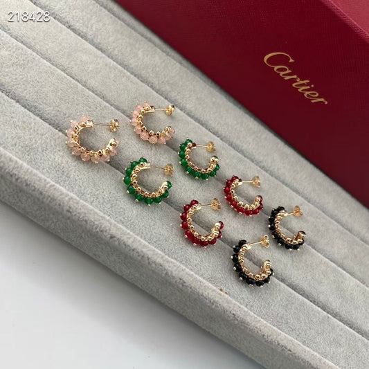 [⭐moonlume]NEW COLORED GEMSTONE COLLECTION SMALL HOOP EARRINGS