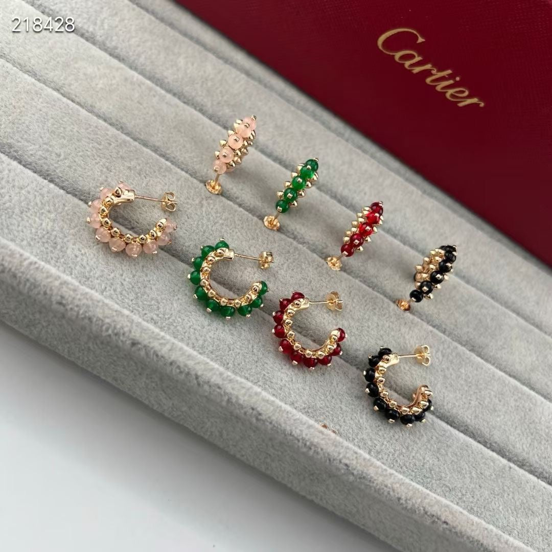 [⭐moonlume]NEW COLORED GEMSTONE COLLECTION SMALL HOOP EARRINGS