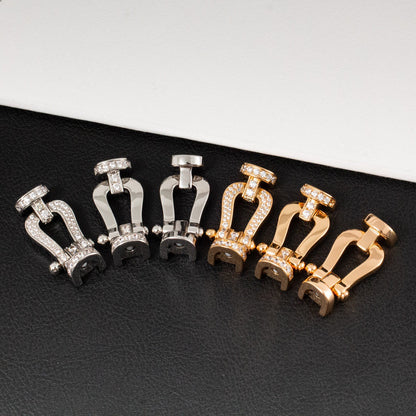 [⭐moonlume]FORCE LARGE HORSESHOE HALF DIAMOND BRACELET GOLD