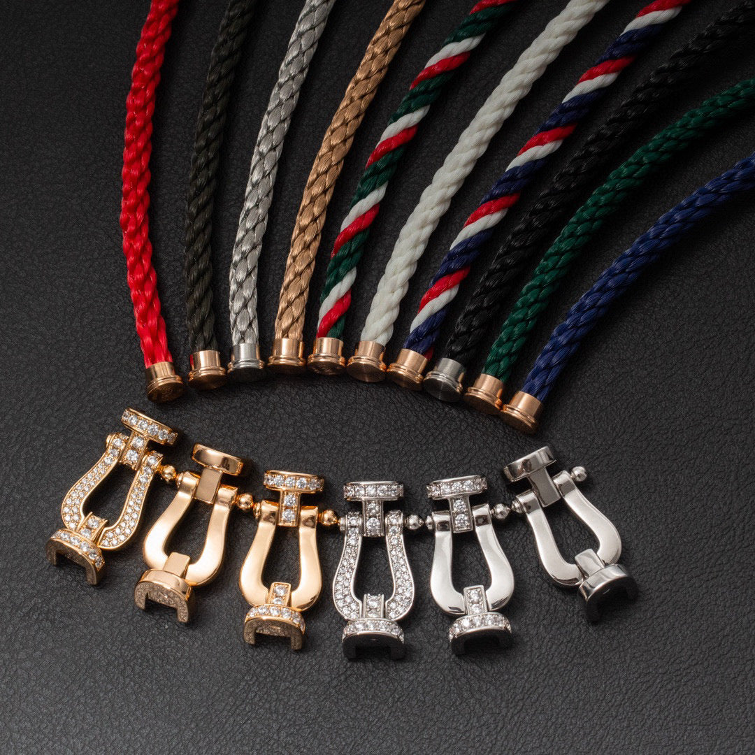 [⭐moonlume]FORCE LARGE HORSESHOE HALF DIAMOND BRACELET ROSE GOLD