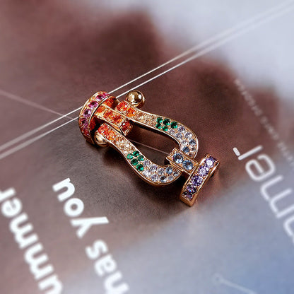 [⭐moonlume]FORC LARGE HORSESHOE  COLORED DIAMOND BRACELET SILVER