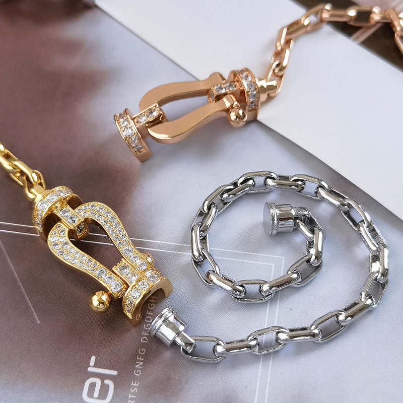 [⭐moonlume]FORCE LARGE HORSESHOE CLASP  METAL BRACELET