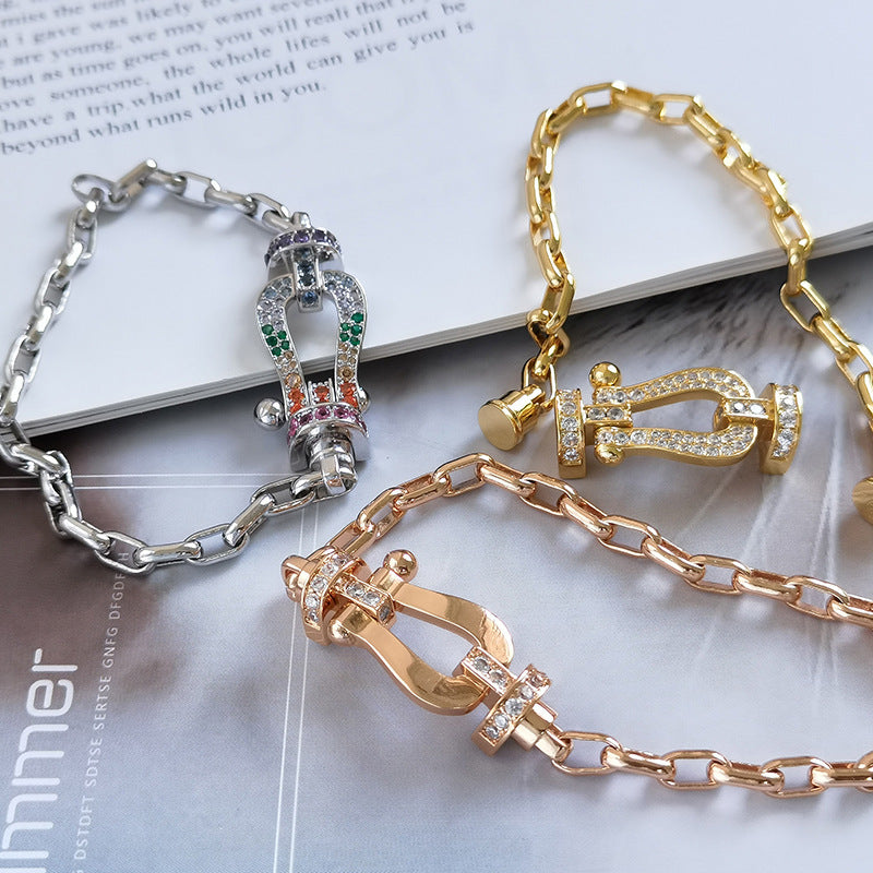 [⭐moonlume]FORCE LARGE HORSESHOE CLASP  METAL BRACELET