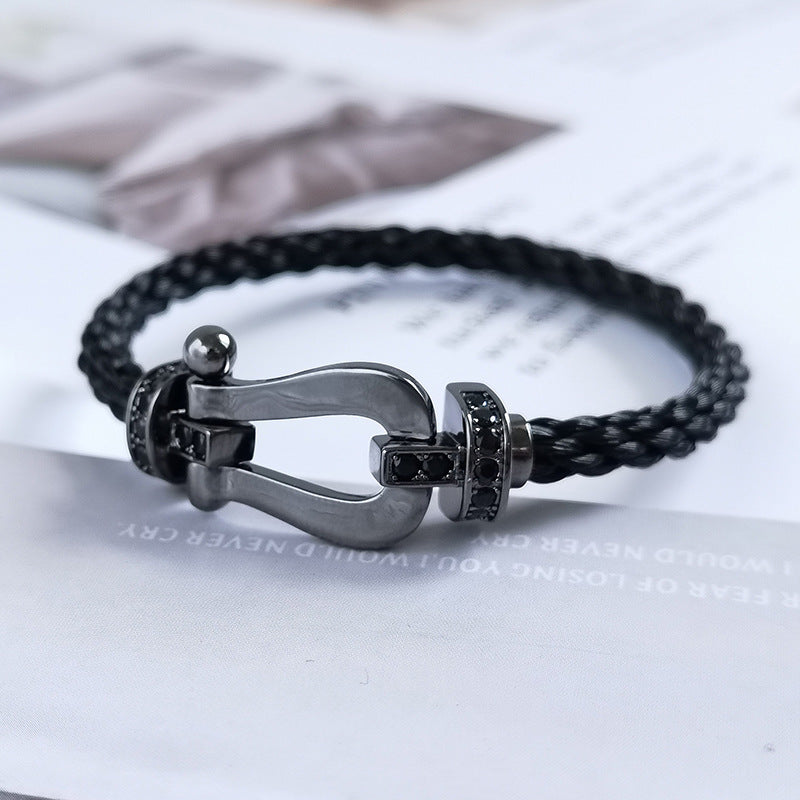 [⭐moonlume]FORCE LARGE SERIES HORSESHOE BLACK SAMURAI BRACELET