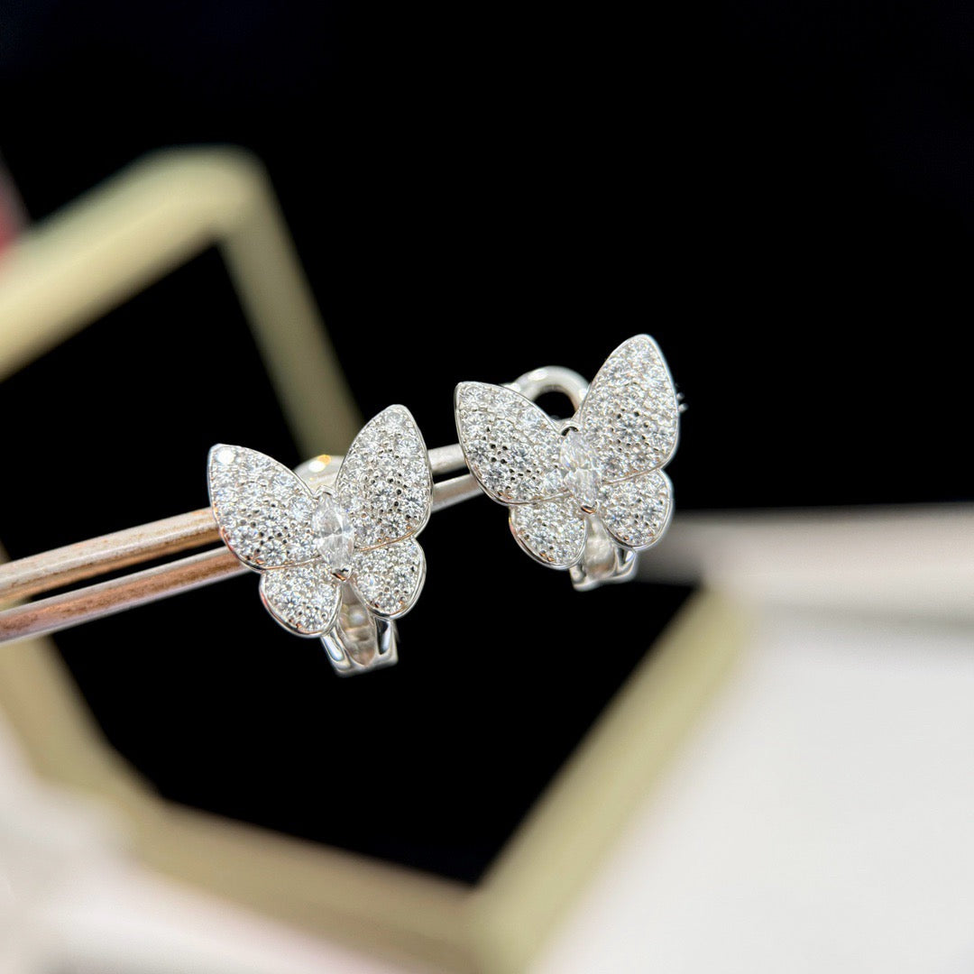 [⭐moonlume]BUTTERFLY ALL DIAMOND EARRINGS