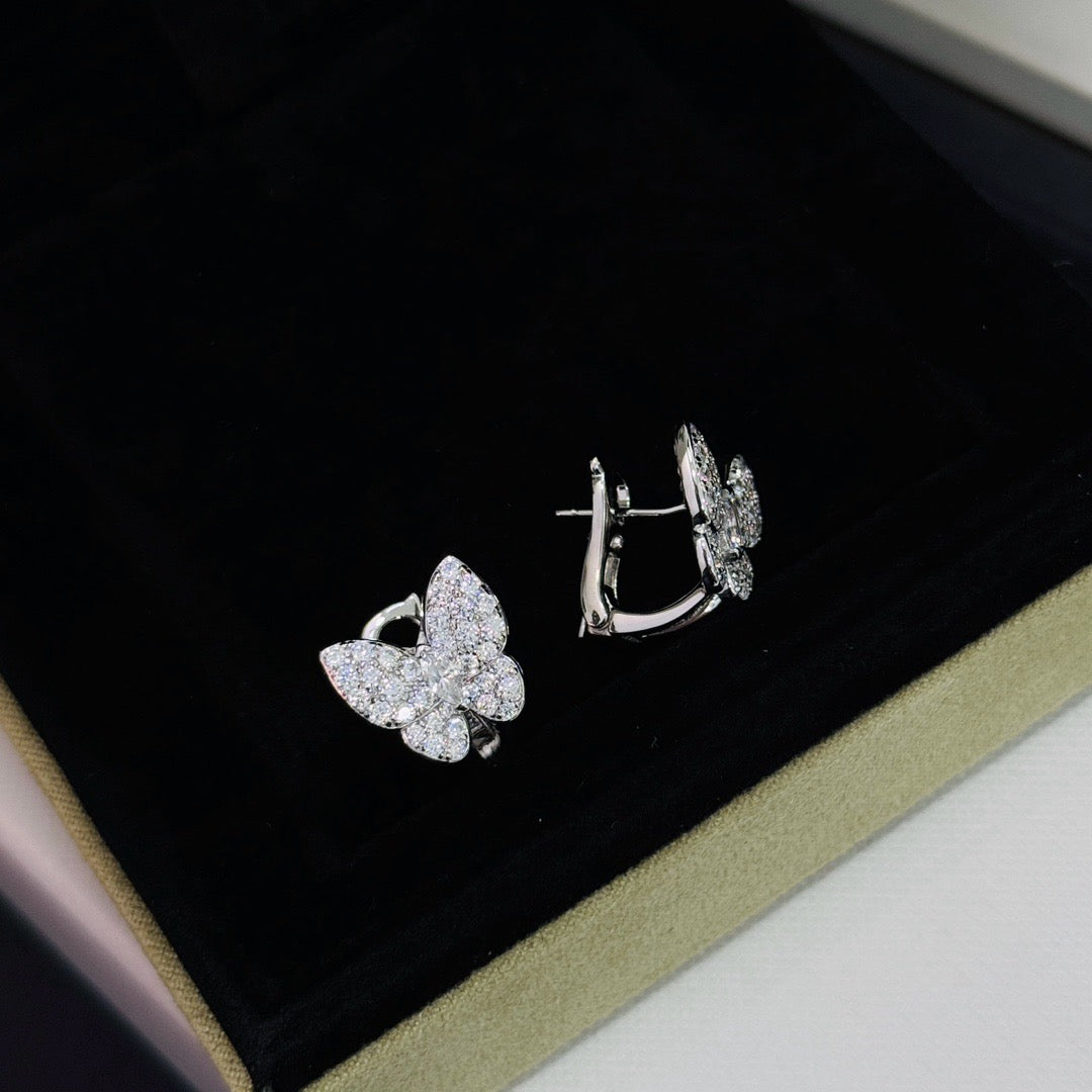 [⭐moonlume]BUTTERFLY ALL DIAMOND EARRINGS