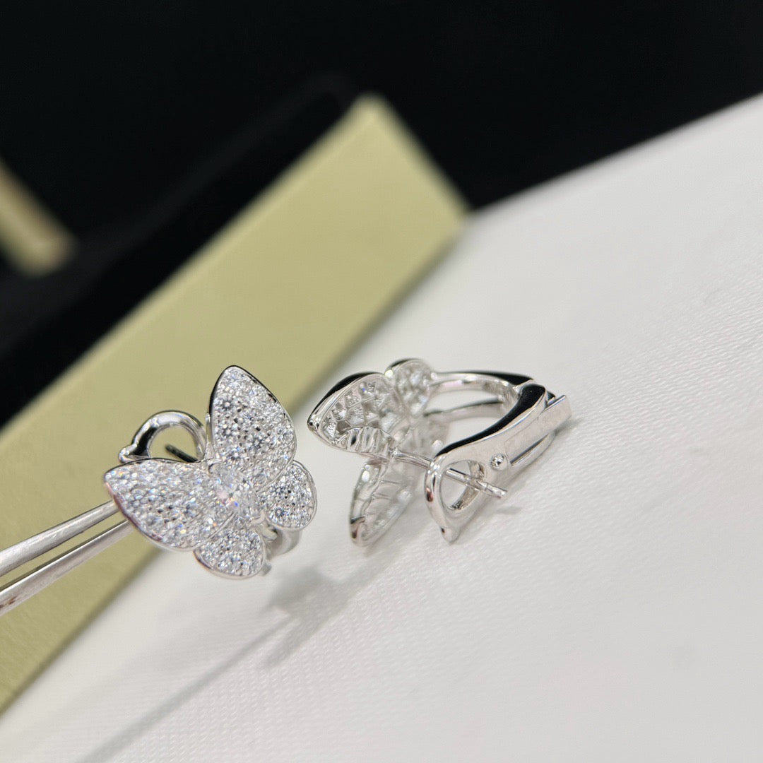 [⭐moonlume]BUTTERFLY ALL DIAMOND EARRINGS