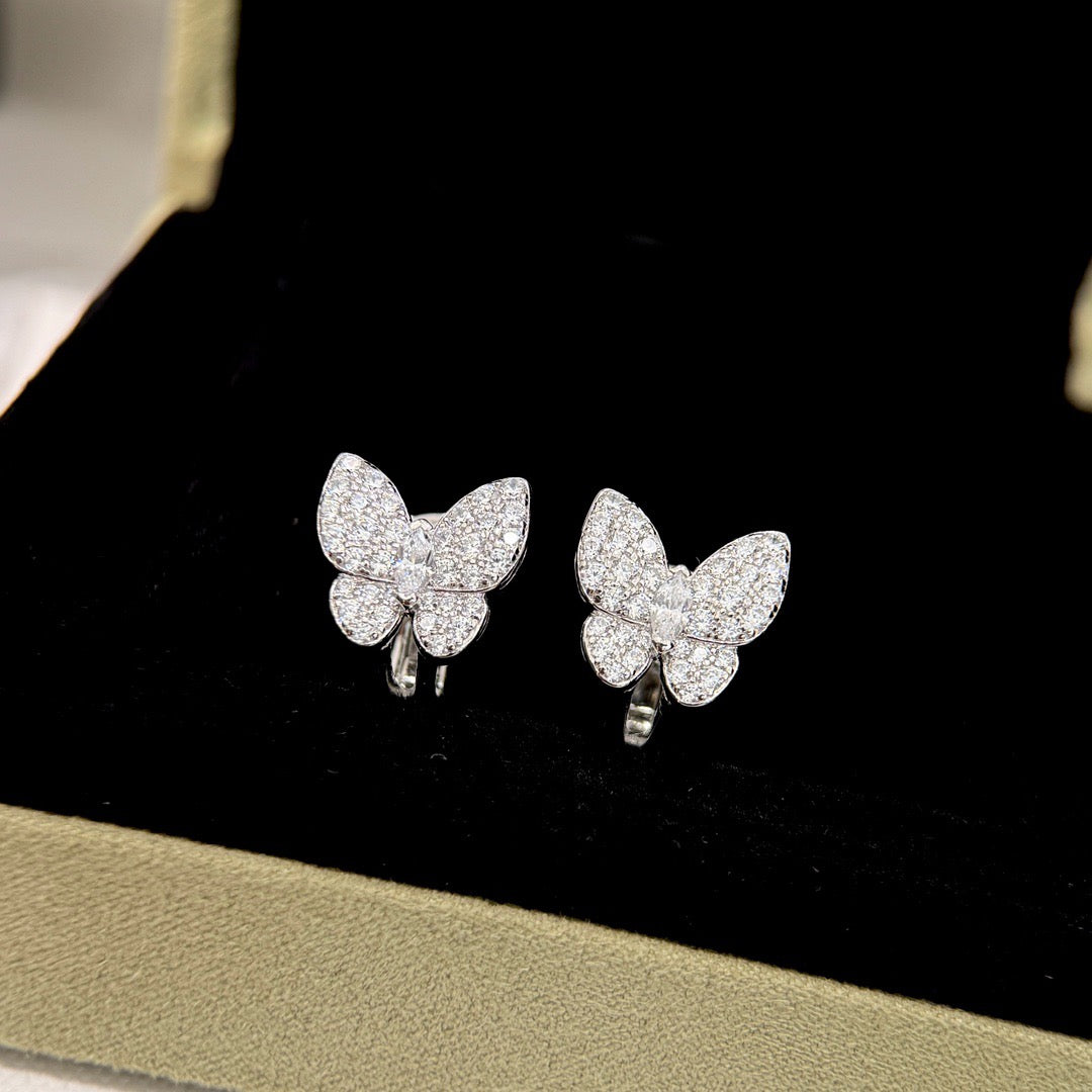 [⭐moonlume]BUTTERFLY ALL DIAMOND EARRINGS