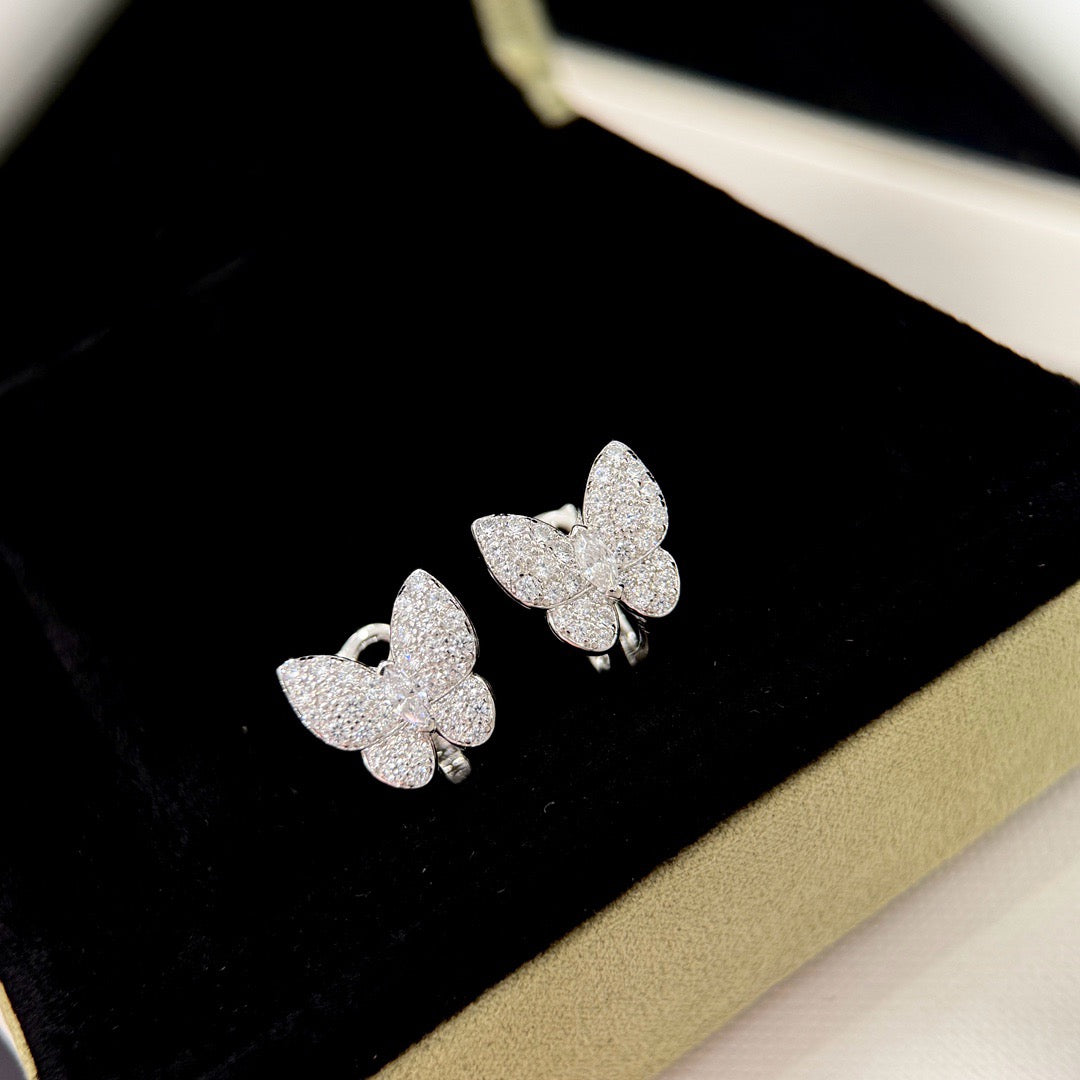 [⭐moonlume]BUTTERFLY ALL DIAMOND EARRINGS