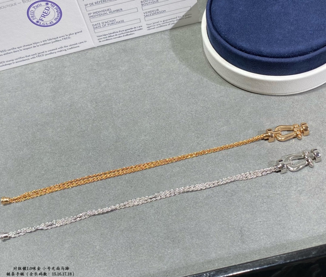 [⭐moonlume]FORCE SMALL HORSESHOE  DIAMOND CHAIN ROPE BRACELET