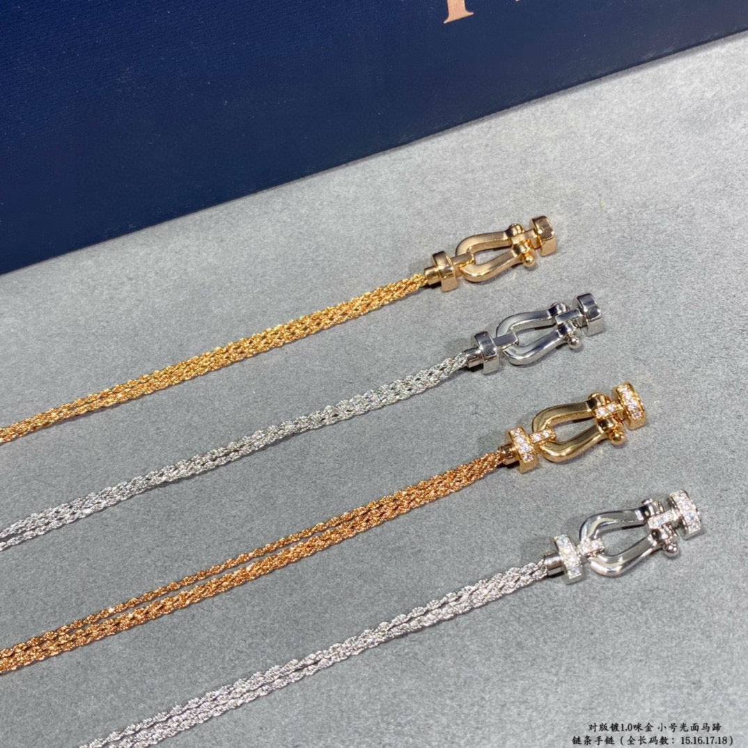 [⭐moonlume]FORCE SMALL HORSESHOE  DIAMOND CHAIN ROPE BRACELET