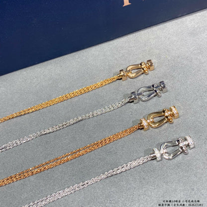 [⭐moonlume]FORCE SMALL HORSESHOE  DIAMOND CHAIN ROPE BRACELET