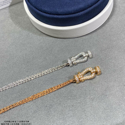 [⭐moonlume]FORCE SMALL HORSESHOE  DIAMOND CHAIN ROPE BRACELET